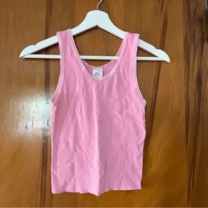 Pink Y2K Lace trim Tank Top!